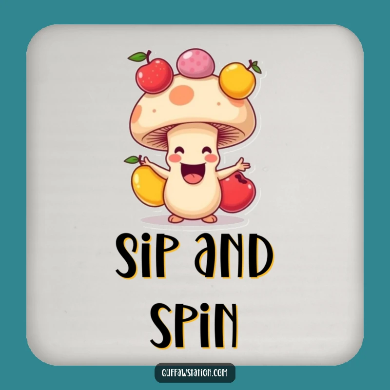 Funny Mushroom Juggling Coaster, Cartoon Table Art, Tiny Funny Gift