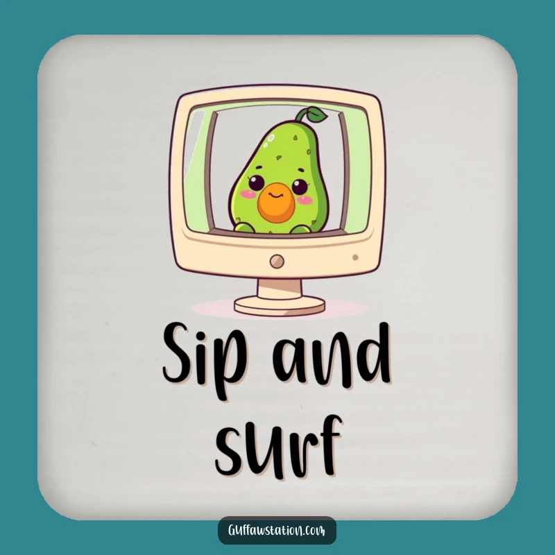 Funny Avocado Computer Coasters - Nerdy Tech Set for Hilarious Tables Gift