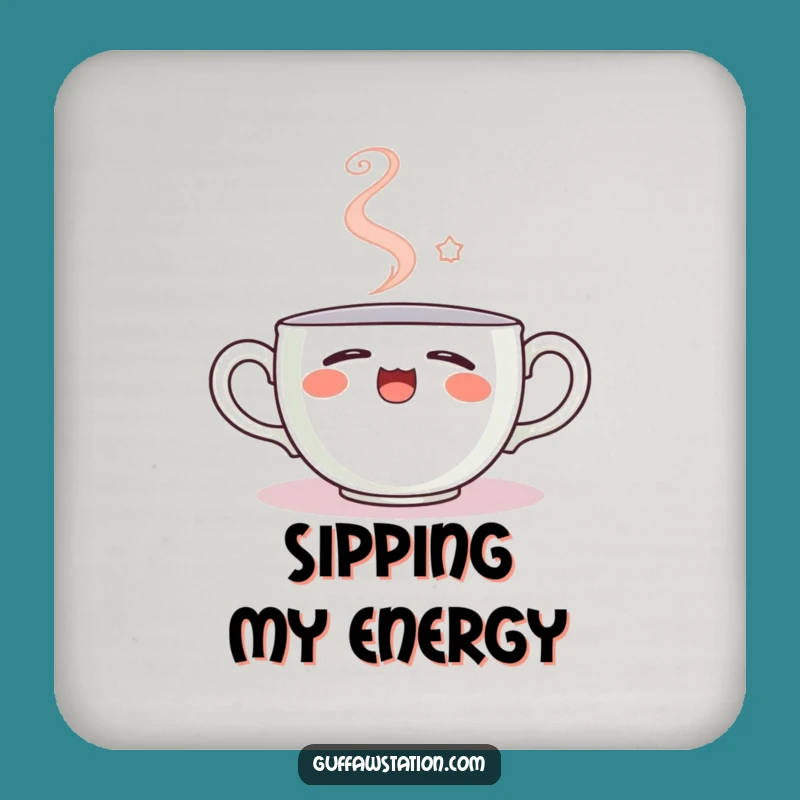 Funny Sleepy Teacup Coaster: Protect Surfaces with Cozy Smiles