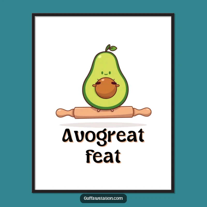 Funny Avocado Balance Poster: Hilarious Food Art for Your Kitchen Decor!