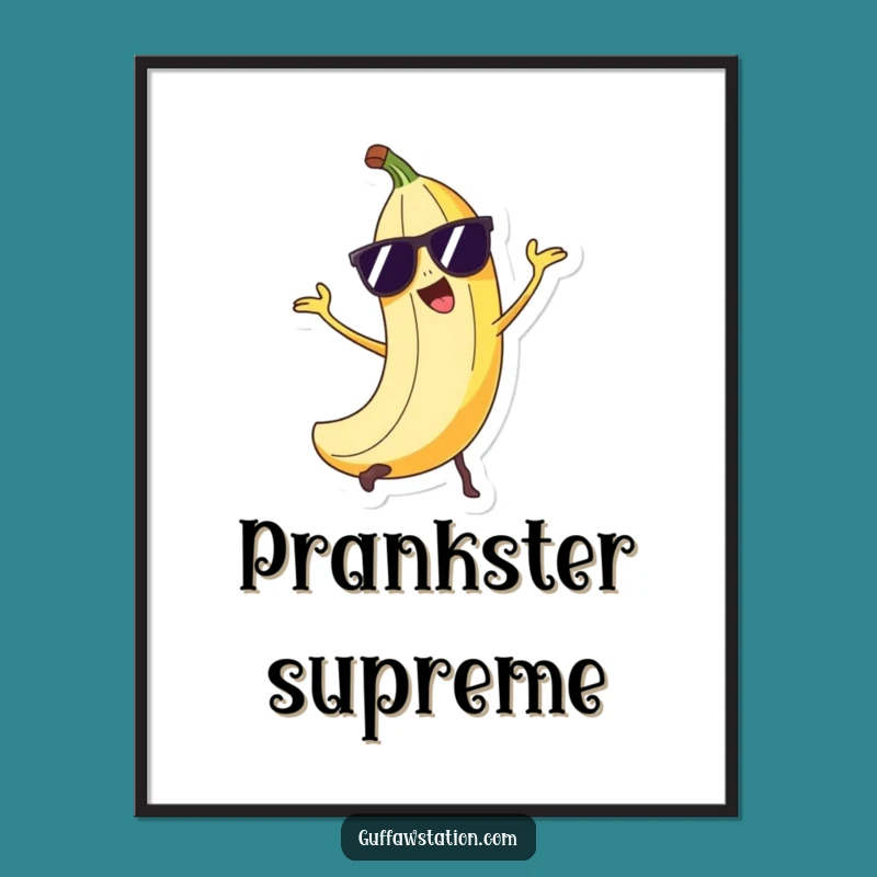 Funny Banana Peel Trickster Poster - Sneaky Art Print Gift