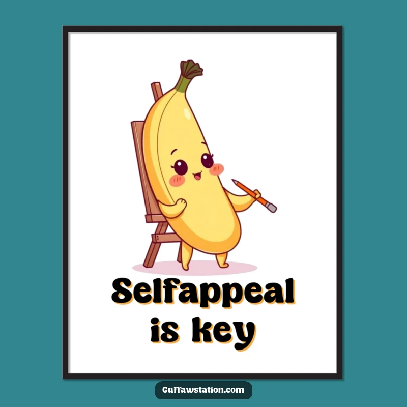 Funny Blushing Banana Poster: Decorate Your Space with Hilarious Artistic Flair