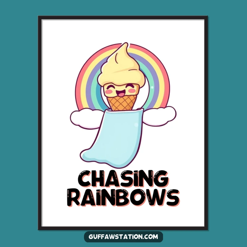 Funny Ice Cream Cone Poster: Hilarious Sweet Decor for Any Room!