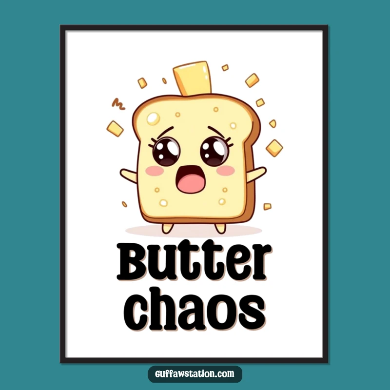 Funny Toast Surprise Poster - Breakfast Art Print Gift for Kitchens