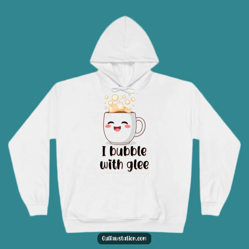 Cozy Funny Laughter Hoodie: Overflowing Coffee Cup Design, Ultimate Funny Gift for Comfort