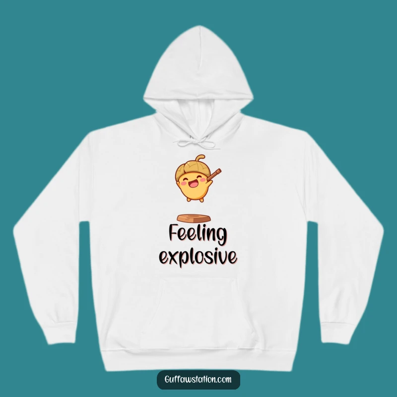 Funny Acorn Slingshot Hoodie - Cozy Cartoon Sweatshirt & Funny Gift