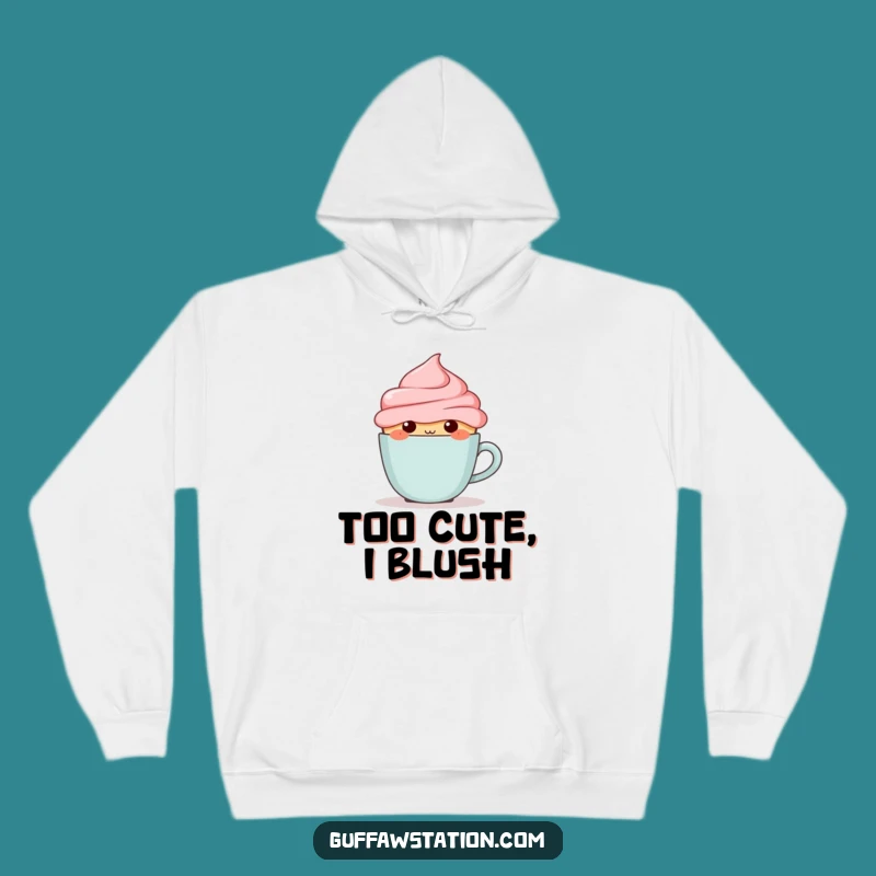 Funny Blushing Cupcake Hoodie - Cozy & Sweet Shy Gift Wear