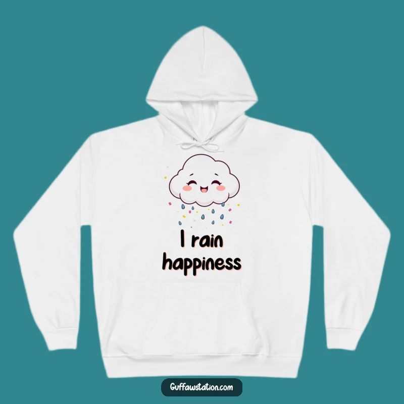 Funny Happy Cloud Confetti Hoodie - Cozy & Cheerful Wear!
