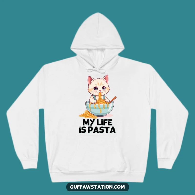 Cozy Funny Cat Spaghetti Hoodie: Warmth and Messy Fun