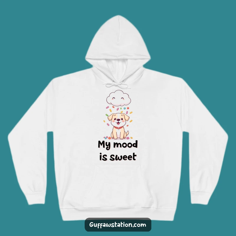 Funny Shy Cloud Dog Hoodie: Cozy Up with Sweet Candy Showers