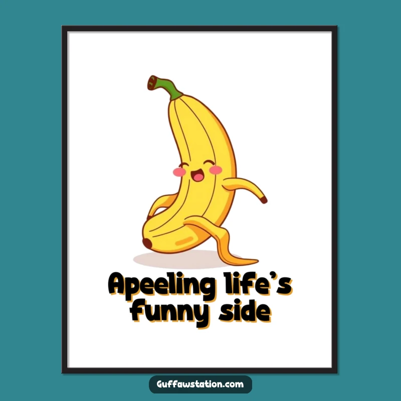 Free Printable Banana Art: Giggling Slipping Banana Wall Decor Downloadable Gift