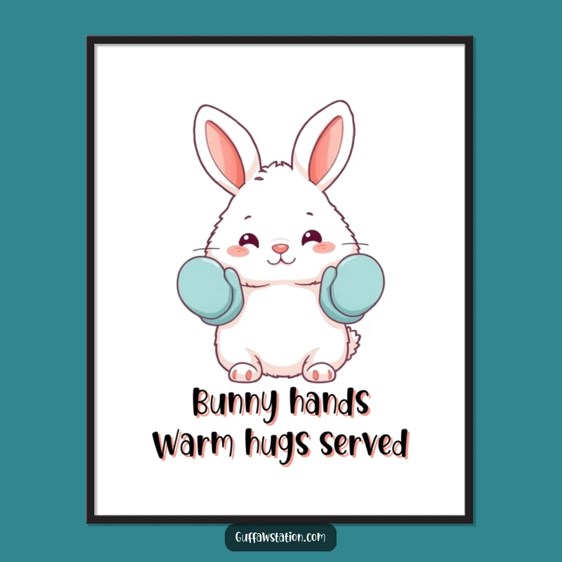 Funny Free Printable Wall Art: Bunny's Oven Mitts Downloadable Decor