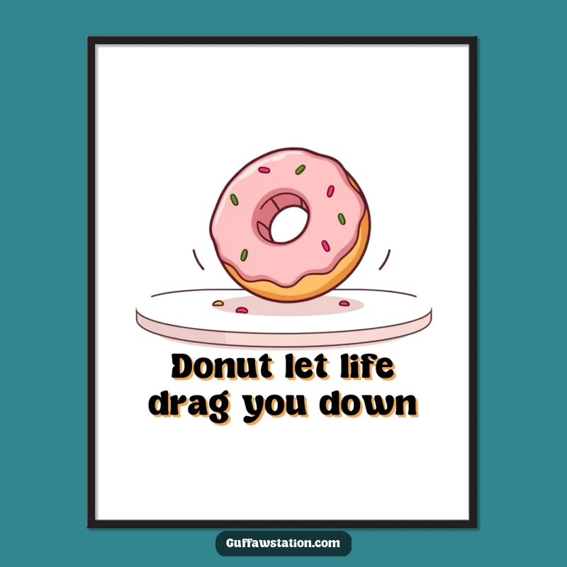 Free Printable Wobbly Donut Art: Funny Downloadable Decor for Kitchen Spaces