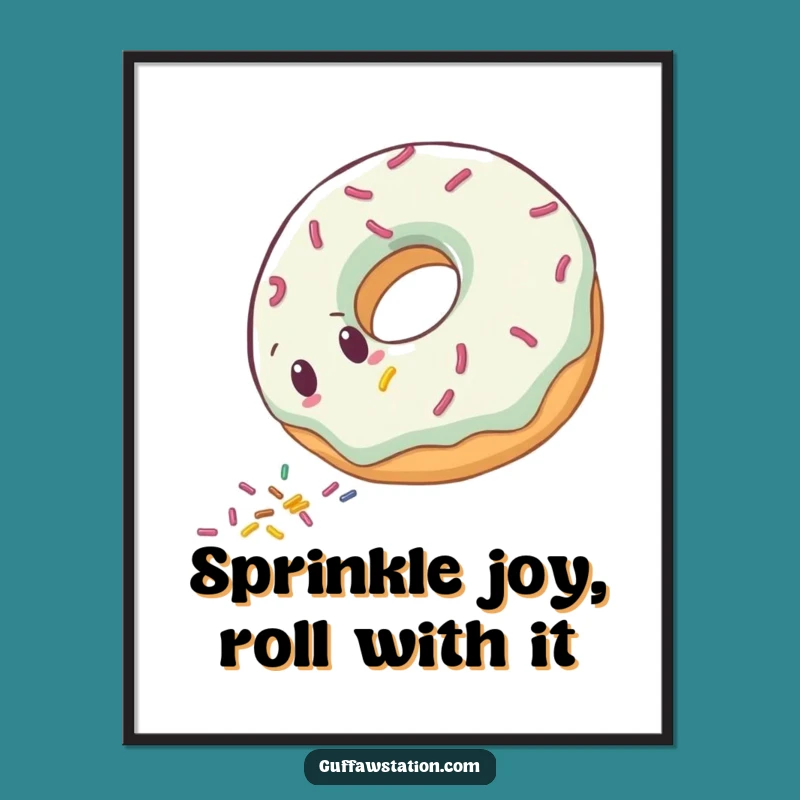Free Printable Clumsy Donut Wall Art - Funny Downloadable Sweet Decor