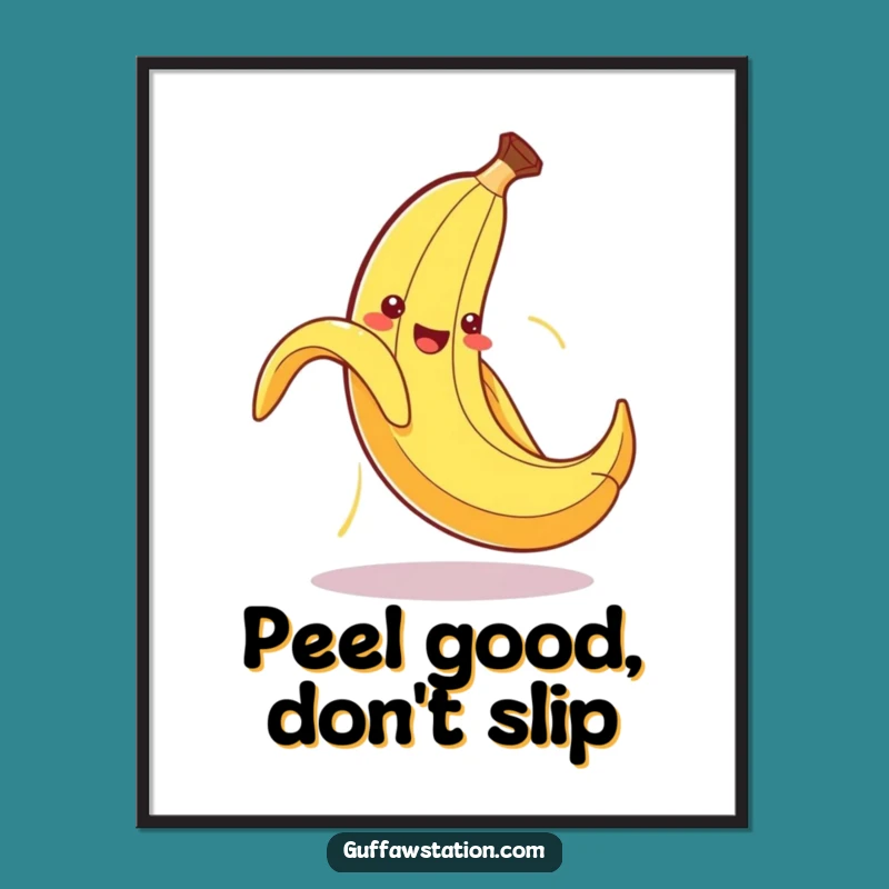 Free Printable Wall Art: Banana Peel Chaos Funny Downloadable Decor