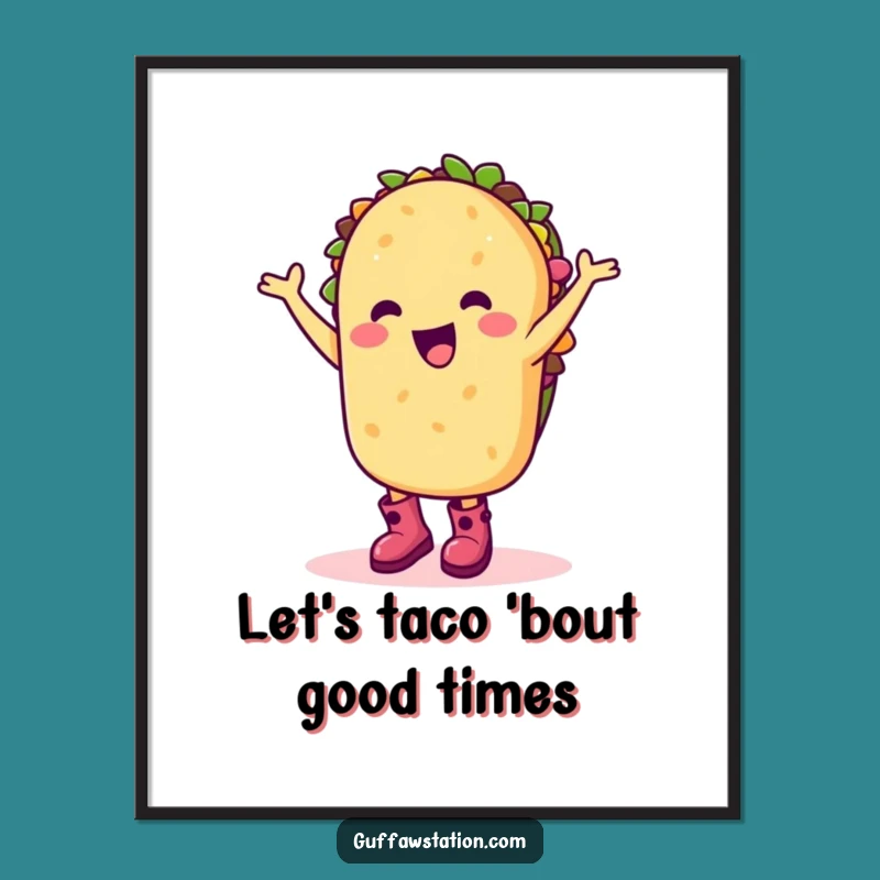 Free Printable Wall Art: Happy Taco Dance for Lively Downloadable Decor