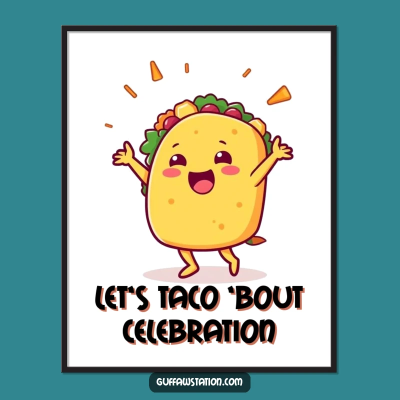 Funny Free Printable Wall Art: Dancing Taco Fiesta for a Vibrant DIY Decor