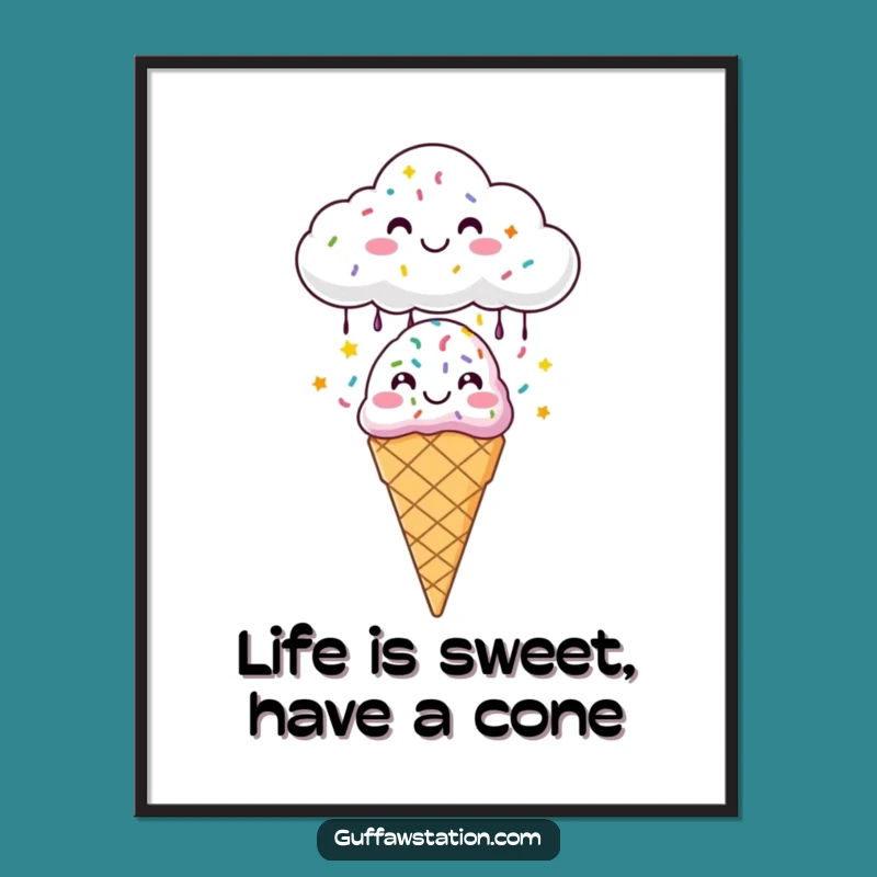 Funny Free Printable Wall Art: Sprinkle Sweetness! Downloadable Humor for Ice Cream Lovers.