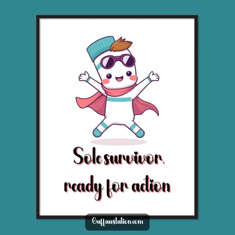 Funny Free Printable Wall Art: Superhero Sock - Hilarious Downloadable Decor for Any Room