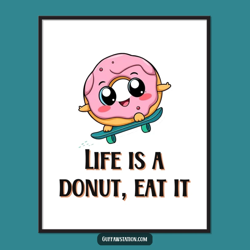 Free Printable Donut Skateboard Art: Funny Downloadable Decor for Your Home