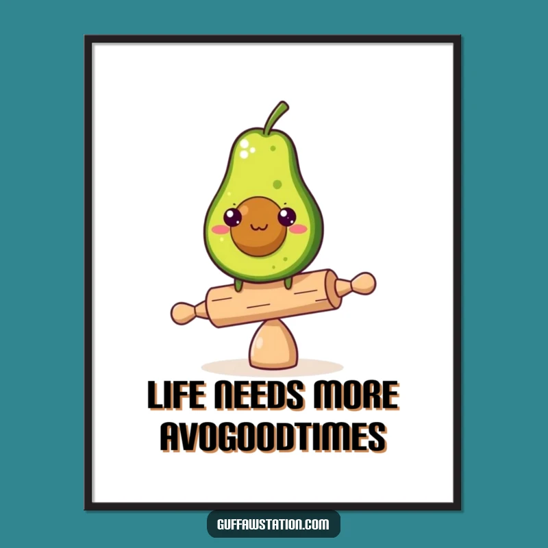 Free Printable Wall Art: Avocado Balance - Quirky Downloadable Decor
