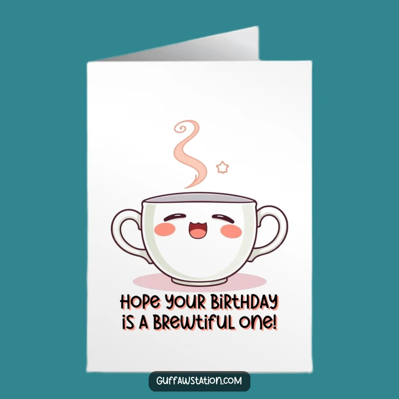 Free Printable Sleepy Teacup Birthday Card - Funny Yawn Downloadable Gift