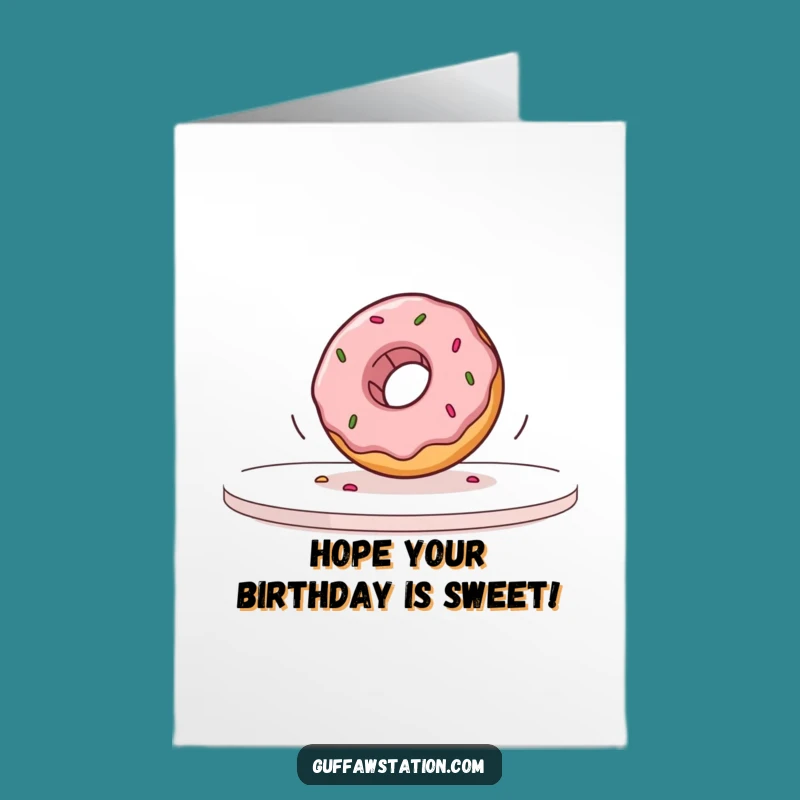 Free Printable Wobbly Donut Birthday Card: Funny Downloadable Gift for Food Lovers