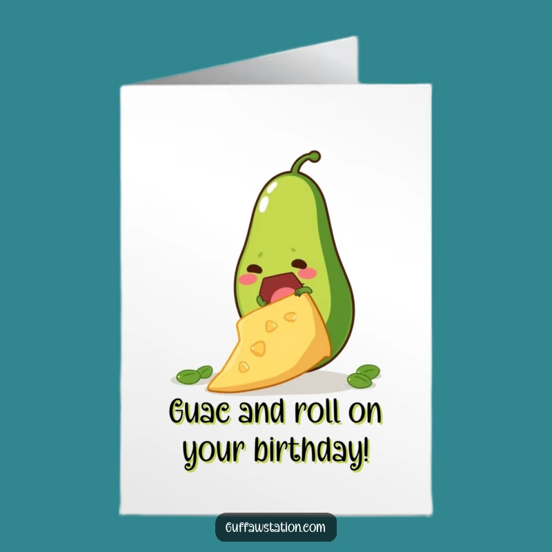 Free Printable Birthday Card: Avocado Climb! Funny Guac Goal Downloadable DIY Gift.