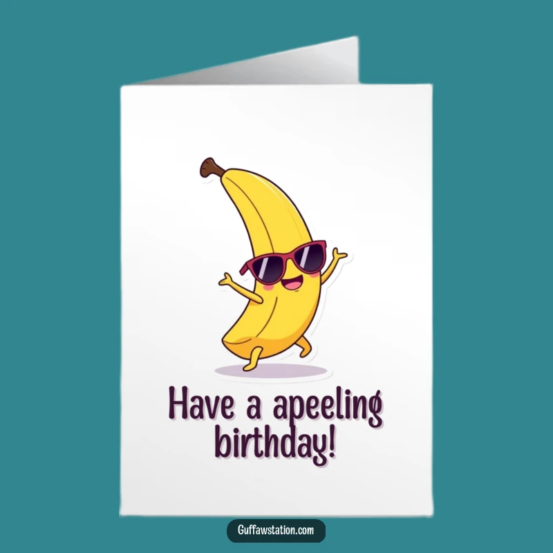 Free Printable Happy Banana Cartwheel Birthday Card - Funny Downloadable Fruit Lover Gift