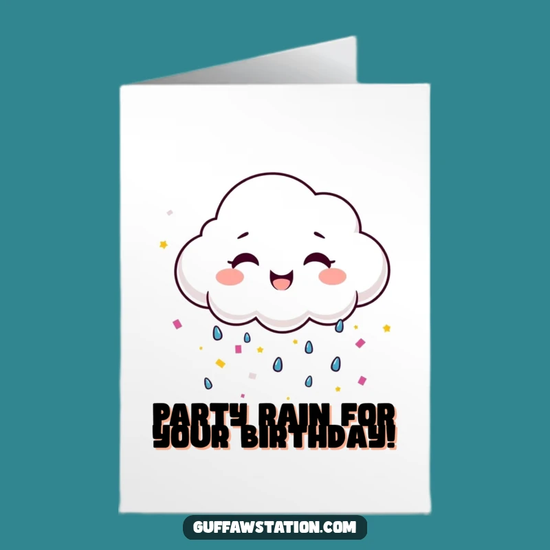 Free Printable Cloud Birthday Card: Confetti Tears Downloadable Joyful Gift
