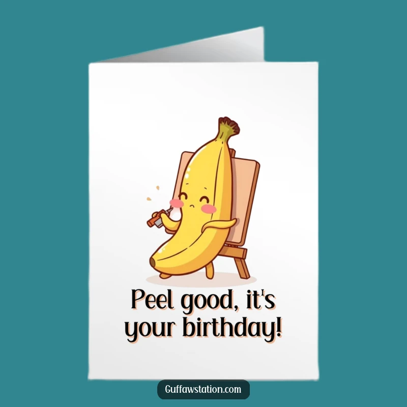 Funny Free Printable Birthday Card: Blushing Banana Painter, Hilarious Downloadable Gift