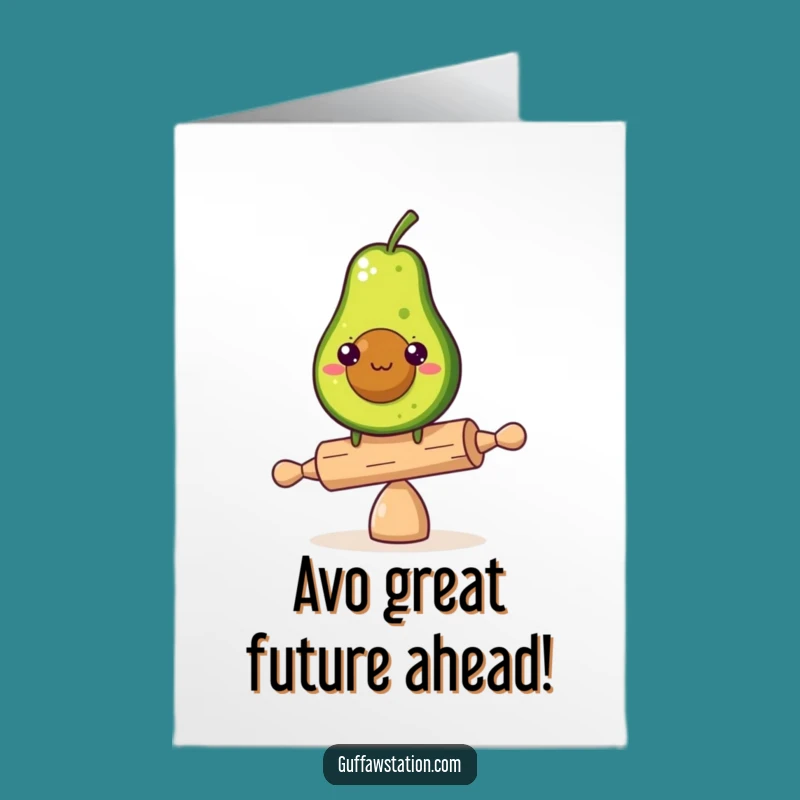 Free Printable Congrats Card: Avocado Balance - Witty Print at Home