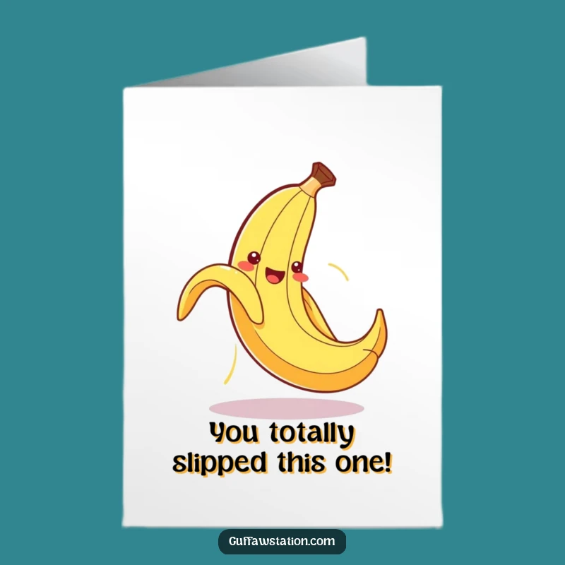 Free Printable Congrats Card: Banana Peel Slip Funny Downloadable Gift