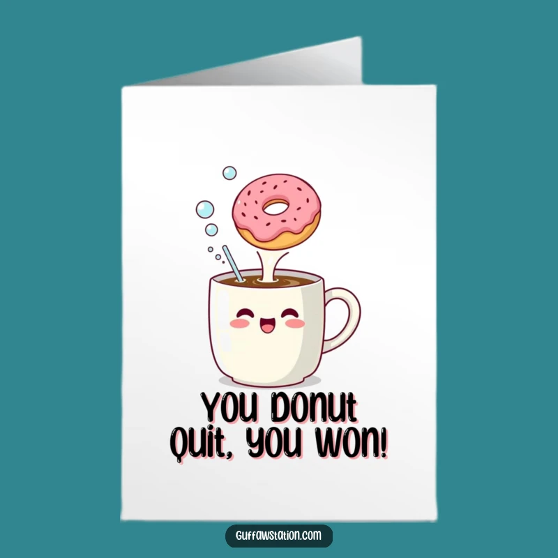 Free Printable Congrats Card: Bubble Mug Donut Funny Downloadable Gift