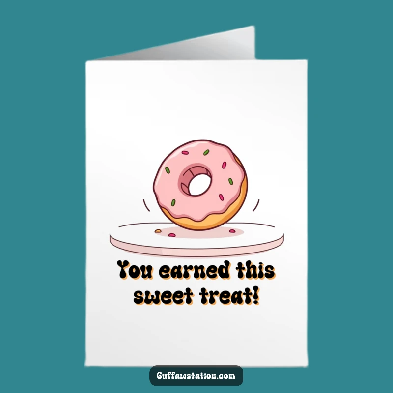 Free Printable Wobbly Donut Congrats Card: Funny Downloadable Gift for Sweet Success