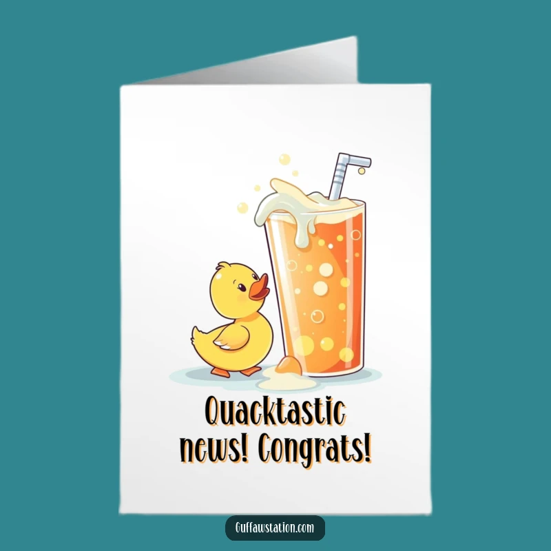 Hilarious Free Printable Congrats Card: Ducky's Soda Mishap, Downloadable Celebration