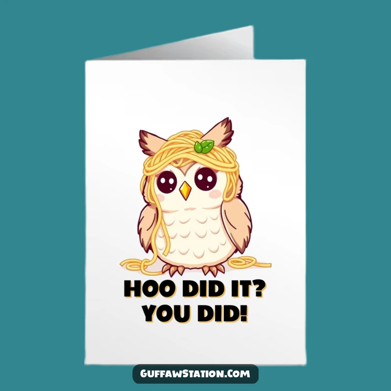 Free Printable Congratulations Card: Spaghetti Owl's Joy Downloadable for Wins