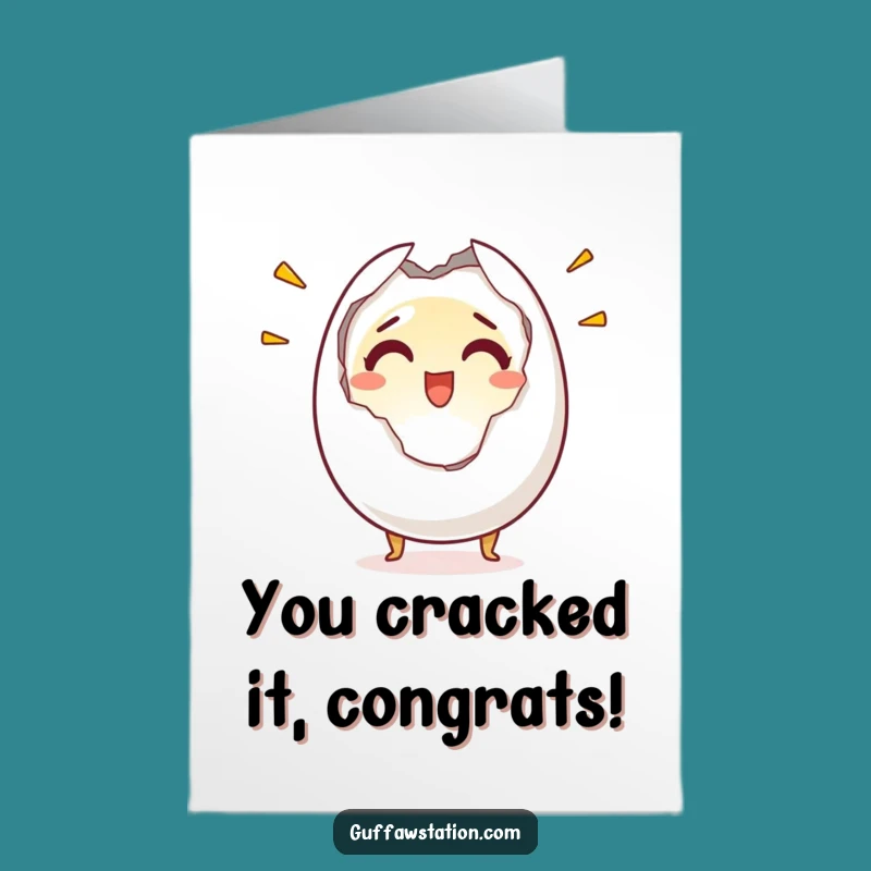 Free Printable Congrats Card: Shocked Egg Hatching for a Joyful DIY Greeting