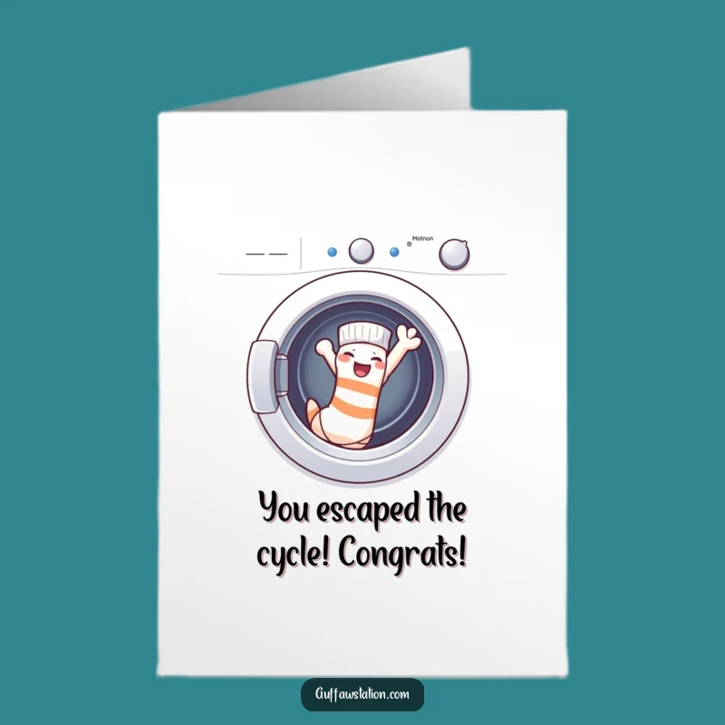 Free Printable Congrats Card: Sock Victory from Laundry, Hilarious Downloadable Gift!