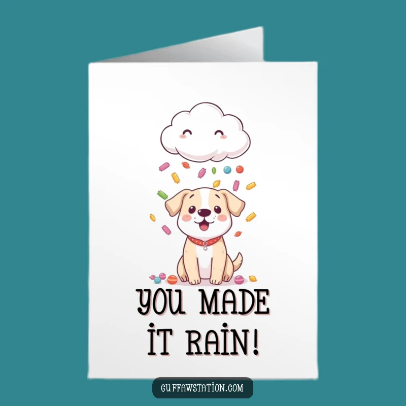 Free Printable Congrats Card: Candy Cloud Dog Funny Downloadable Gift