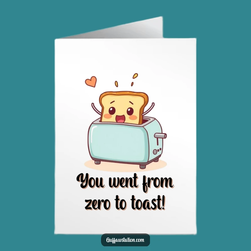 Free Printable Funny Toast Congrats Card: Celebrate Victories with a Flying Toast Surprise