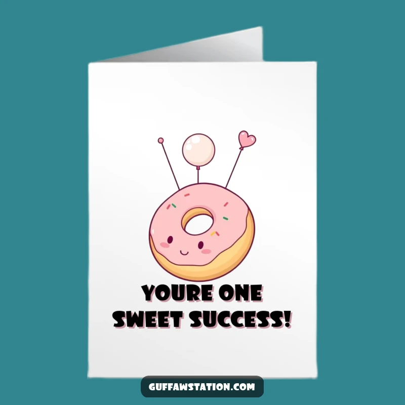 Free Printable Floating Donut Congrats Card - Funny Downloadable Gift for Celebrations