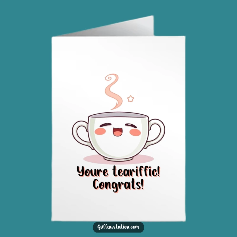 Free Printable Sleepy Teacup Congrats Card - Funny Yawn Downloadable Gift