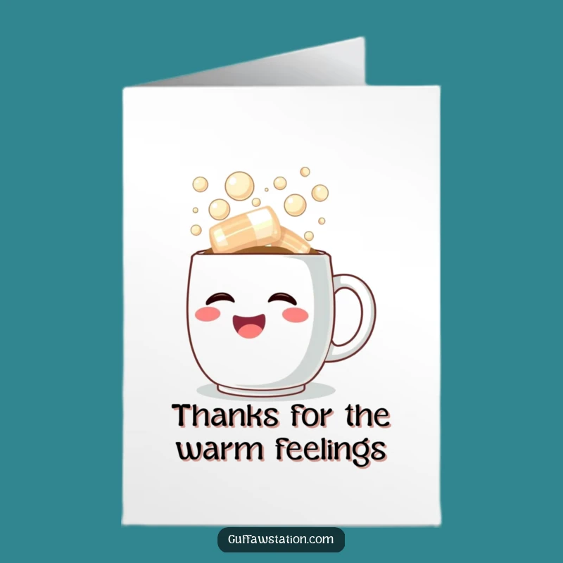 Free Printable Coffee Mug Thank You Card: Laughter Overflow Humorous Downloadable