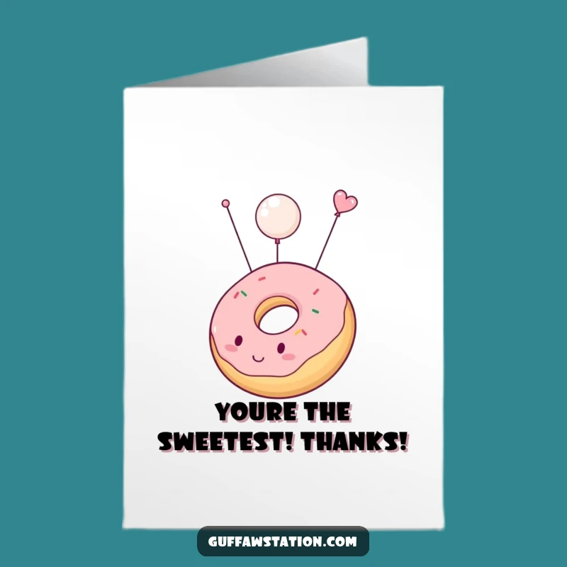 Free Printable Donut Thank You Card - Funny Floating Donut Downloadable Gift