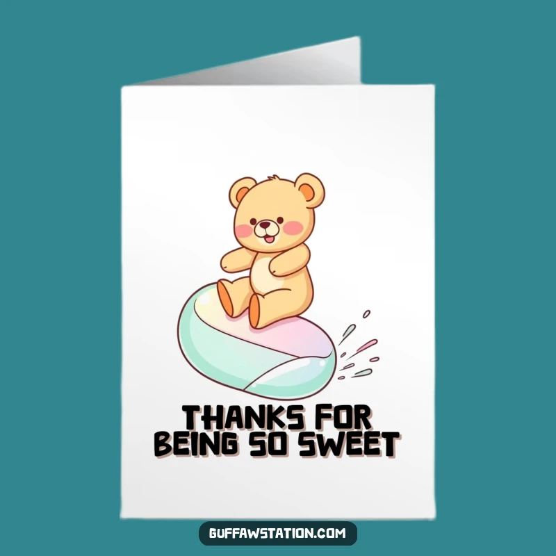 Free Printable Thank You Card: Teddy Bear Jelly Bean Surprise