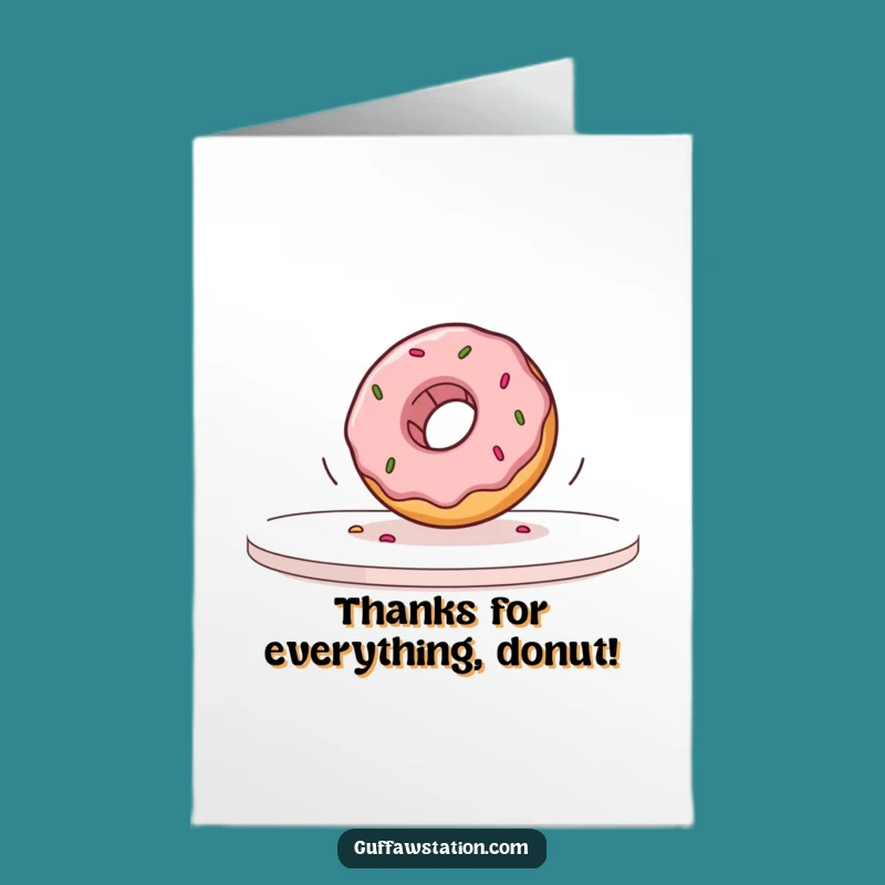 Free Printable Wobbly Donut Thank You Card: Funny Downloadable Gift with Humor