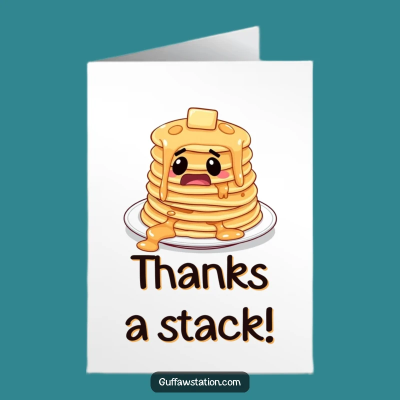 Free Printable Startled Pancakes Thank You Card - Humorous Downloadable Gratitude