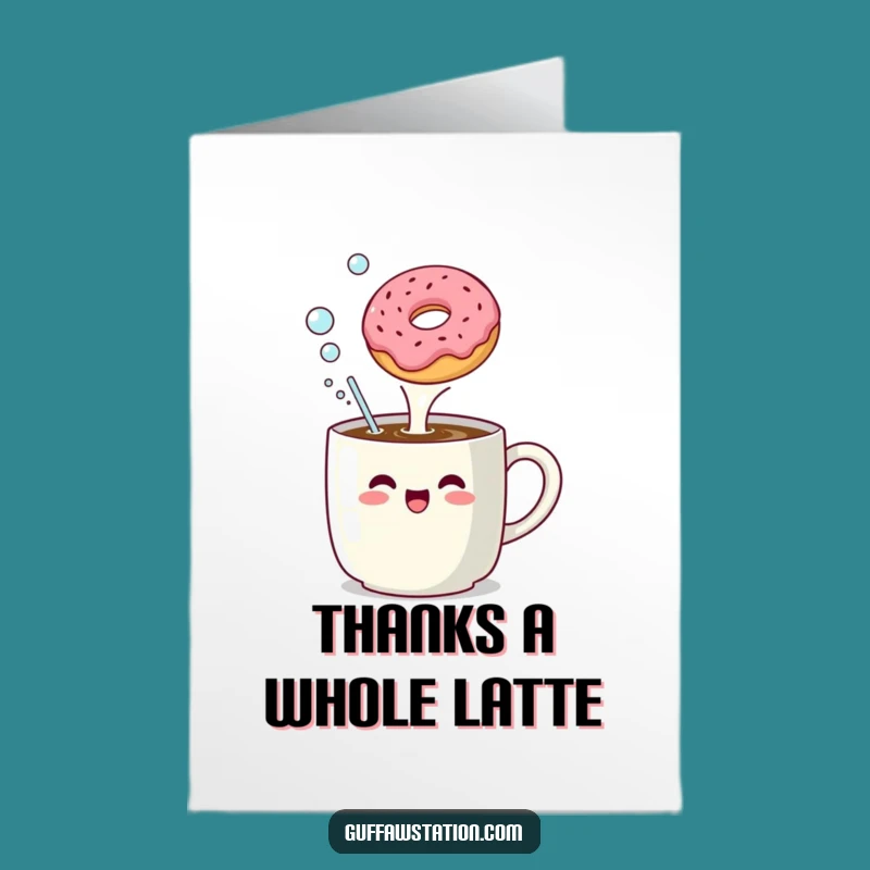 Free Printable Thank You Card: Bubble Mug Treat Funny Downloadable Gift