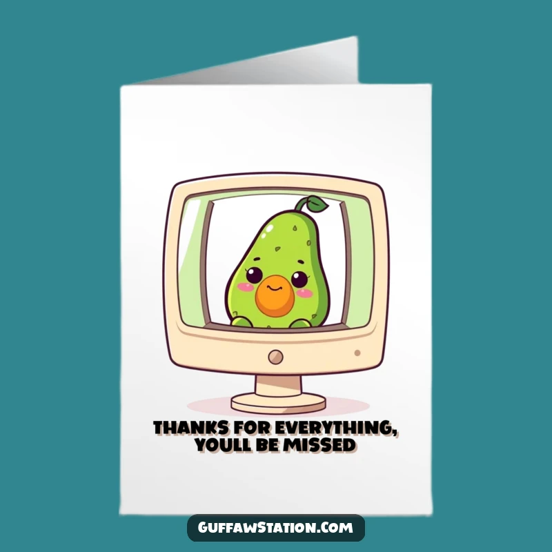 Free Printable Thank You Card: Avocado Screen Gratitude Downloadable